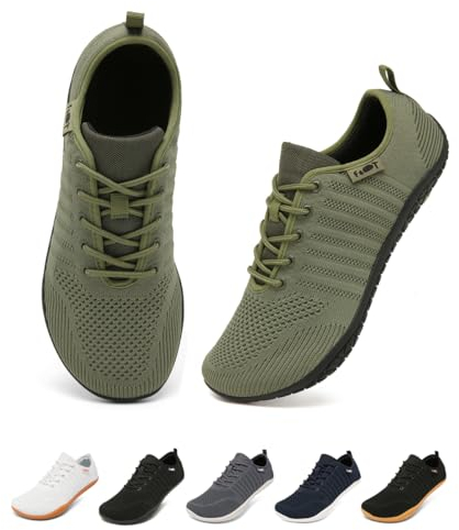 Merdoo Barefoot Shoes Femme Chaussures Pieds Nus Baskets Minimalistes Homme Large Chaussures de Marche Vert 41