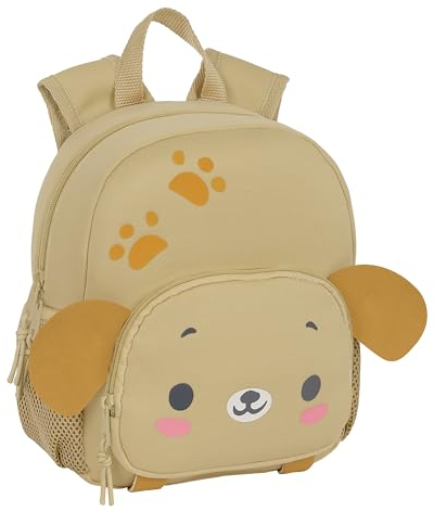 safta Doggy Neopren-Rucksack, Kinderrucksack, ideal für Kinder unterschiedlichen Alters, bequem und vielseitig, 20 x 9 x 25 cm, Sandfarben, sandfarben, Estándar, Casual