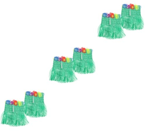 STOBAZA 6 Pz Top Tubolare Hawaiano Vestiti Hawaiani Decorazioni Per Feste Estive in Spiaggia Abito Da Ballo Tute Verdi Ibisco Oggetti Di Scena Cannuccia Banchetto Plastica
