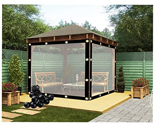 IBOWZ Plane wasserdicht transparent Klare, wasserdichte Abdeckplane mit Ösen, regendichte Plane, Trennvorhänge für Garten, Terrasse, Rasenpflanzen