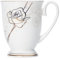 FülleMore Kaffeebecher Premium Porzellan Kaffeetasse Blumenmuster 300ml Trinkbecher mit Henkel Geschenk Keramiktasse für Tee Kaffee Milch Kakao Cappuccino Latte (Gold-Rosen)