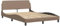 vidaXL Bettgestell mit Kopfteil, Bett mit Lattenrost, Bettrahmen in Wellenform, Doppelbett Polsterbett Schlafzimmerbett, Cappuccino-Braun 140x200cm Kunstleder