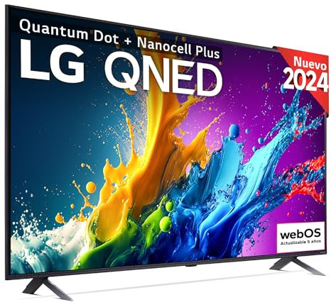 LG 43QNED80T6A 43, 4K QNED, Smart TV, HDR10, WebOS24, Serie 80, Procesador Potente e Inteligente, Dolby Digital Plus, Alexa/Google Assistant, Negro
