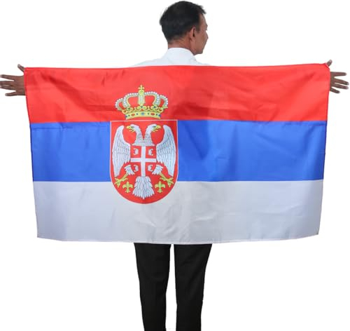 Sonia Originelli Fan Umhang Poncho Fahne Flagge zum Umhängen Fanartikel WM EM Farbe: Serbien