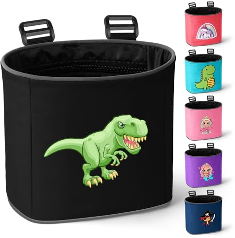 Adiwo Bike Basket Kids, Boys Bike Basket Waterproof Bicycle Front Basket, Detachable Bike Handlebar Basket, 210D Oxford Cloth Basket Carrier Bag with Cartoon Pattern, Bike Accessories For Girls Boy