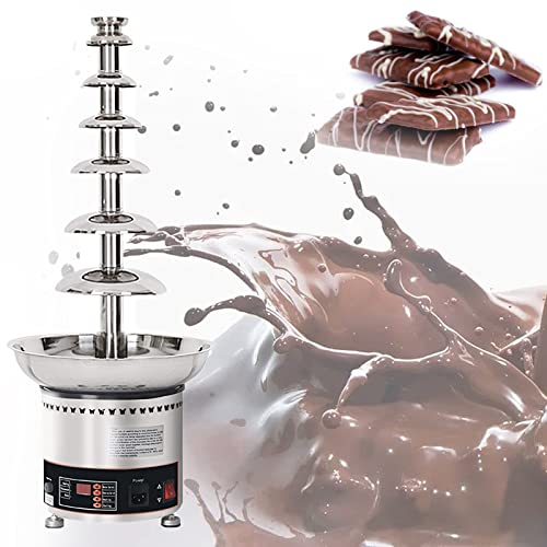 GEHPYYDS MáQuina De Nostalgia De La Fuente De FusióN EléCtrica,Fondue De FusióN De Chocolate,MáQuina De FusióN De Chocolate para Pasteles De Banquete De Fiesta Restaurante,7Tier