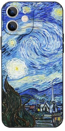 Avistinz Van Gogh Phone Case for iPhone 12, Famous Paintings Vintage Blue Starry Night Phone Cover, Soft Slim Thin Protective Phone Case