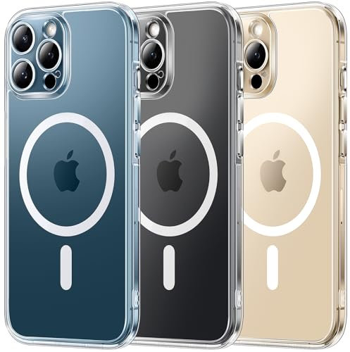TOCOL für iPhone 12 Pro Max Hülle für Magsafe, Vollständiger Kameraschutz Nie Vergilbung Stoßfest Kratzfest Magnetisch Handyhülle für iPhone 12 Pro Max Case, Transparent
