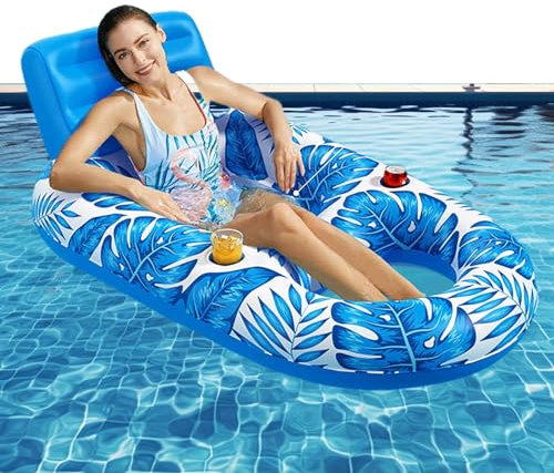 Flotteur De Chaise Longue Gonflable - Chaise Longue De Flotteur De Piscine, Chaise Longue Gonflable De Chaise Longue De Flotteur De Piscine | Radeau À Eau Inclinable, Multifonctionnel Pour Fête Dans L