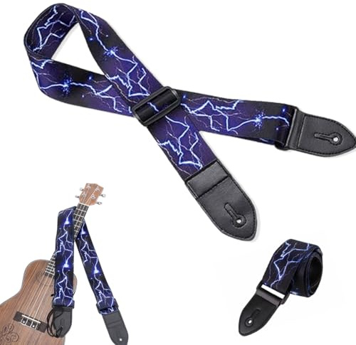 WHYCNJL 1 Stück Gitarrengurt, Basicon Verstellbarer Gitarren-Gurt Gitarrenband Guitar Strap für E-Gitarre Akustikgitarre Bass, Länge: 80cm - 138cm，Breite: 5cm