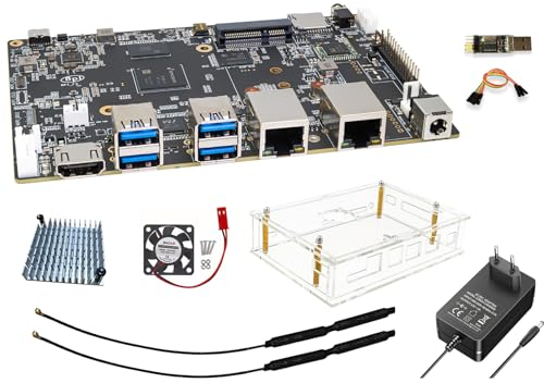 youyeetoo Banana Pi BPI-F3 Industrietaugliches Entwicklungsboard,Integrierter SpacemiT K1 RISC-V Octa-Core CPU, 8-Core, 2.0 Tops AI Rechenleistung (Mit Acrylschale) (8GB RAM 32GB eMMC)