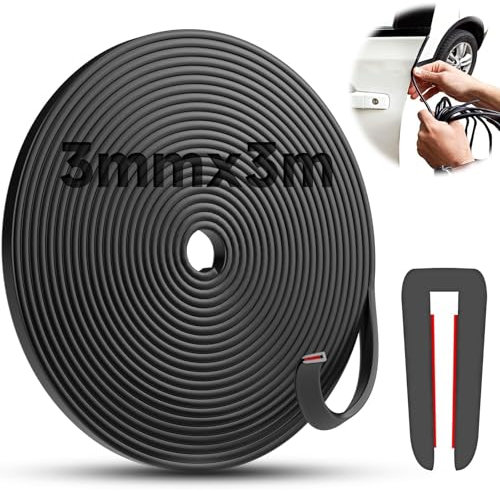 TXXATX 3m Perfil Goma 3mm Junta de Goma en Forma de U Goma Puerta Coche Protector de Bordes de EPDM Profesional Burlete Chapa para Ventanas Placas de Metal Esquinas de Mesa Puertas de Coche