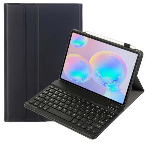 leleyo Funda Teclado para Samsung Galaxy Tab S6 de 10,5 Cover con Teclado Inalámbrico Magnético QWERTY Desmontable para Samsung Galaxy Tab S6, Negro