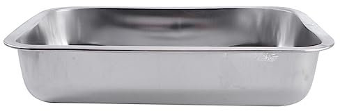BIUDECO 1 Pc Plato De Acero Inoxidable Plancha Rectangular Moldes Para Hornear De Acero Plato Rectangular Plancha a La Parrilla Placa Multifuncional Bandejas De Horno Silver