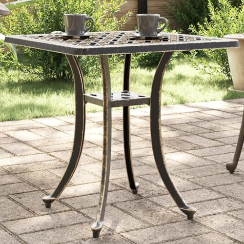 Makastle Table de Jardin Bronze 53x53x53 cm Aluminium coulé