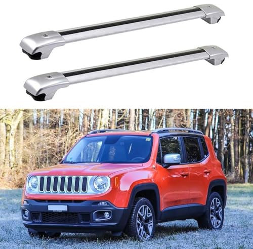 Dachgepäckträger-Querträger für Jeep Renegade 2015 2016 2017 2018 2019 2020, Dachbox, Dachzelt, Fahrrad, Kano, Skikorbträger aus Aluminium.
