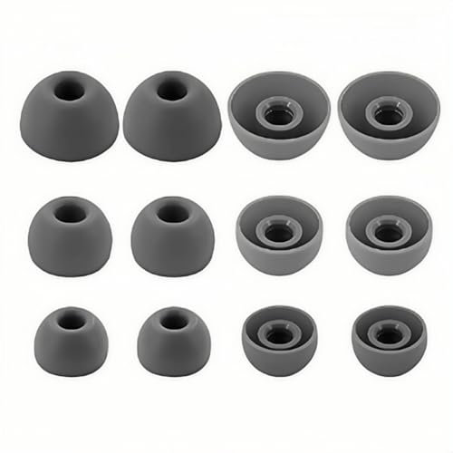 Rhinenet Eartips for Beats Studio Buds + Ear tips, Premium Silicone Antip Slip Cover Replacement Beats Earbuds Tips Ear pieces Fit in Charging Case 6Pairs S/M/L (Sage Grey)