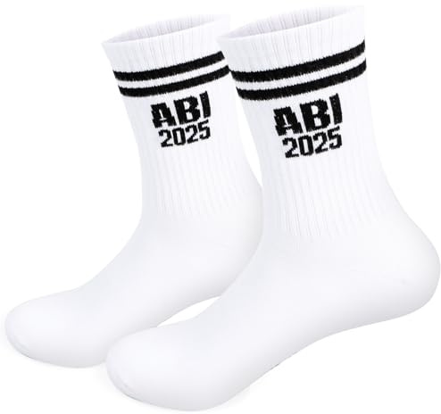 MEJOSER Abitur Geschenke Abi 2025 Socken für Mädchen Junge Abschluss Prüfung bestanden Glücksbringer Tennissocken Sportsocken Graduation Schulabschluss Geschenk
