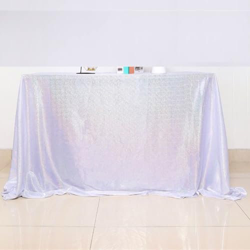 Tischdecke Silber glänzend Abwaschbar Faltenfrei Tischdecke für Party Hochzeit Jubiläum Junggesellinnenabschied 180x240cm rechteckig