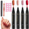 4Pcs Polishey Nail Polish Pens Uk Set, Easy Application Diy Nail Art Beautiful Nail Pens Polished Nail Varnish Pens for Girls Ideal for At Home Manicure and Nail Design