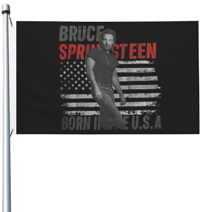 Springsteens Rock-Sänger-Banner, Bruce-Flagge, Direktdruck auf Kleidung, strapazierfähiges Polyester, auffällige Grafiken, doppelseitiges Banner, 90 x 152 cm
