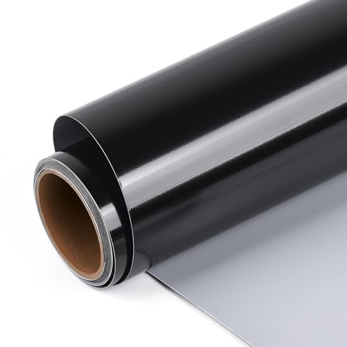 AMAZINGHOME Black Permanent Vinyl Roll with PET Backing - 30.5 x 170 cm Self Adhesive Vinyl for Silhouette Easy Weed & Bubble Free