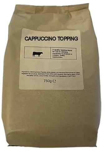 KSV Drinks Cappuccino Topping, Instant Vending Machine Milk Powder, 10 Packs x 750g, Creamy and Frothy Coffee Topping, Mild Milky Foam Whitener