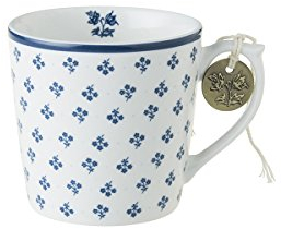 Laura Ashley - Henkelbecher, Henkeltasse, Tasse - Blueprint Petit Fleur - 10,6 x 8 cm (Klein)