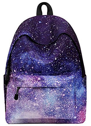 Tskybag Galaxy School Bag Backpack,Unisex Galaxy School Backpack Canvas Rucksack Laptop Book Bag Satchel Hiking Bag (Purple)