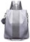 Segater® Frauen Rucksack Geldbörse Wasserdichter Nylon Rucksack für den Diebstahlschutz Schultertaschen 2 Wege umwandelbarer Rucksack Schultaschen mit Haarkugel-Anhänger Grau
