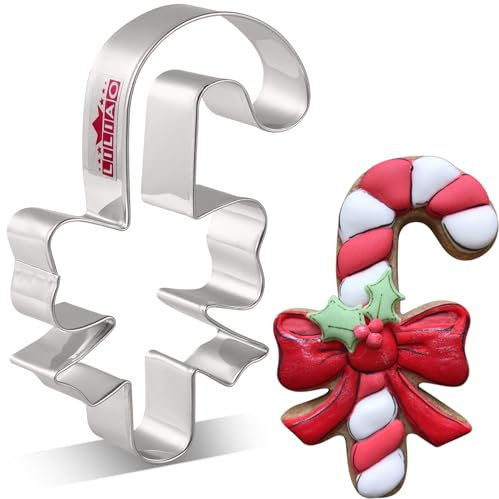 LILIAO Emporte-pièce pour bonbons de Noël avec nœud et ruban en acier inoxydable 2,8 x 4,3 pouces