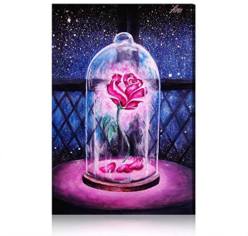 Five-Seller Enchanted Rose Ölgemälde Druck Auf Leinwand Moderne Poster Und Drucke Bilder Für Wohnzimmer Cuadros Dekoration (Kein Rahmen,70 x 100 cm)