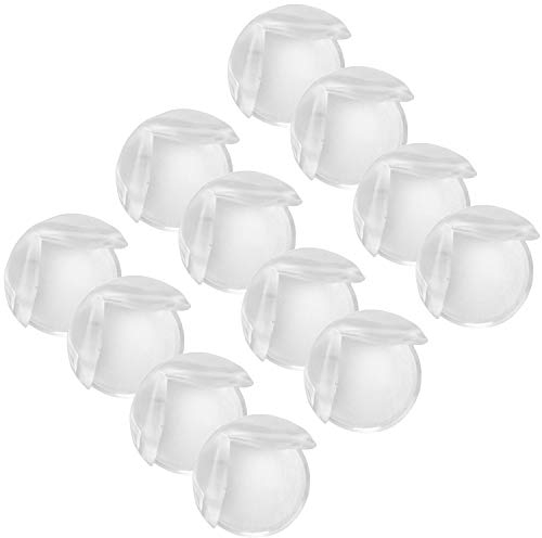 com-four® 12x Eckenschutz, Kantenschutz für Tisch, Stuhl, Regal - Kindersicherung Stoßschutz aus Silikon, Schutz für Babys und Kleinkinder, transparent - selbstklebend (12 Stück - rund)