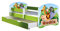 ACMA Kinderbett Jugendbett mit Einer Schublade und Matratze Grün mit Rausfallschutz Lattenrost II 140x70 160x80 180x80 (02 Animals name, 180x80 + Bettkasten)