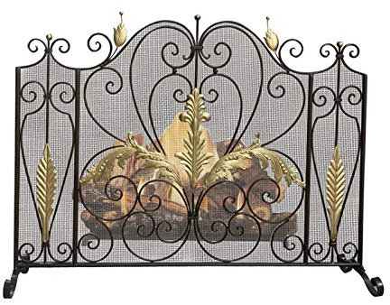 FYZS Funkenschutzgitter Kamin Schirm Dekor Schutztür Feuer-Schirm Freien Stehen Baby Safe Zaun Kamin Feuer Funkenschutz Playpen Pet Fence -39,4 × 29,5