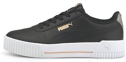 PUMA Carina L Jr Sneaker, Black-Peach Parfait, 37.5 EU