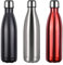 flintronic Bottiglia Acqua in Acciaio Inox, 750ML Portatile Borraccia Termica, Senza BPA, in Acciaio Inox, con Spazzola per Scuola, All'aperto, Yoga, Palestra