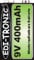edi-tronic 9V Lithium Blockbatterie 400mAh Li-Ion Akku wiederaufladbar USB E Block Batterie