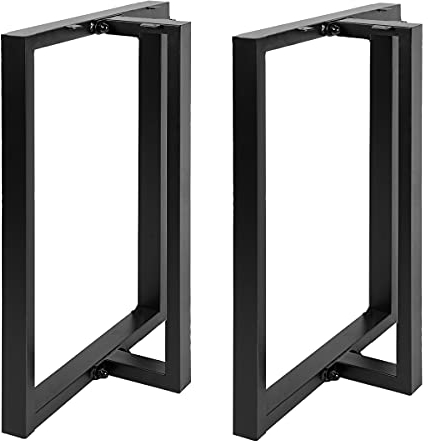 HOMEKAYT Schreibtischbeine aus Metall, T-Form, 71,1 x 61 cm, robust, Schwarz, 2 Stück
