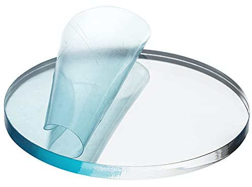 EH Design Placa de cristal acrílico, corte redondo a medida (150 mm y grosor 3 mm), resistente a los rayos UV y a la intemperie, transparente y brillante, para bricolaje, decoración y muebles