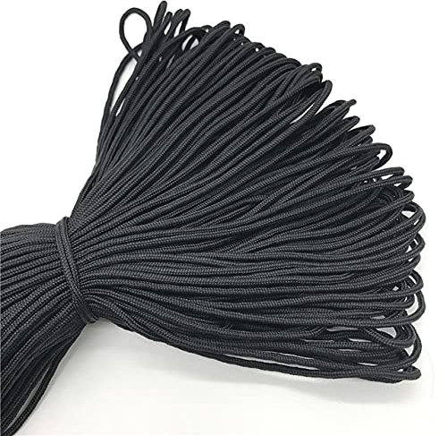 WEDSA 10 Yards/Lot 2mm Solide goulotte Cordon lanière Corde Mil Spec Type Un Brin Escalade Camping équipement de Survie Cordon-Chine,Noir