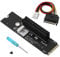 CERRXIAN M.2 NGFF zu PCIE X4 Slot Riser Karte, M Key M.2 2260 2280 SSD Port zu PCIE Adapter Konverter mit SATA Netzkabel für BTC Miner Mining