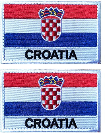 2 Stück AliPlus Kroatien-Flagge Aufnäher, bestickt, taktischer Militär-Aufnäher, Klettverschluss