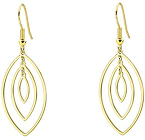 Damen Ohrringe Nickelfrei Modeschmuck, Ohrringe Vergoldet Blätter Anhänger Ohrringe Hypoallergen Gold für Mädchen