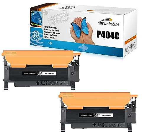 Starlet24 2X CLT-P404C Tonerkartusche Schwarz Kompatibel für Samsung CLT-K404S CLT-404S P404C Schwarz Toner für Xpress SL C480W C480FW C430W C480FN C480 C430 C48X C43X