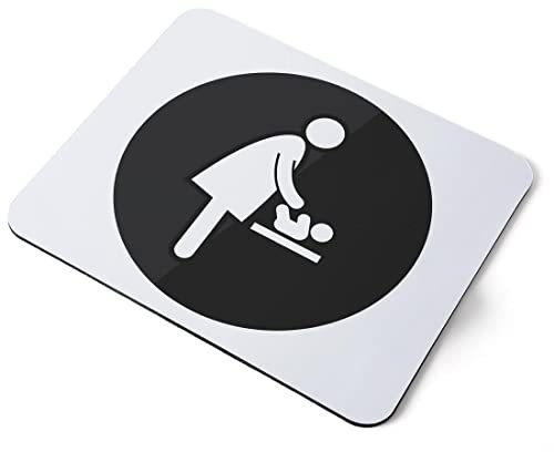 Computer Mouse Mat Pad - Baby Changing Sign Office Cafe Home Office PC Desk Accessory Flexible Fabric Top Large 5mm Laptop Desktop Printed Art Ergonomic #7840