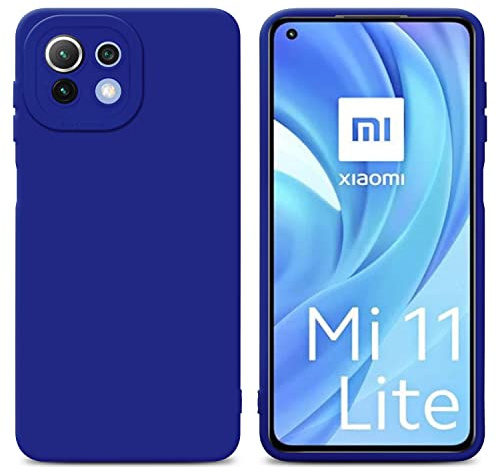 Cadorabo Hülle kompatibel mit Xiaomi Mi 11 LITE (4G 5G) 11 LITE NE Schutzhülle TPU Silikon Case Liquid Design mit Kameraschutz Slim Case Hülle für Xiaomi Mi 11 LITE (4G 5G) 11 LITE NE in Blau