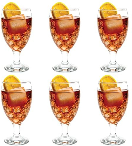 Vikko Classic Goblet Party Glasses, Iced Tea Glasses 20 Ounce, Set of 6 Goblets, Iced Tea and Water Goblets, Dishwasher Safe Durable Glassware