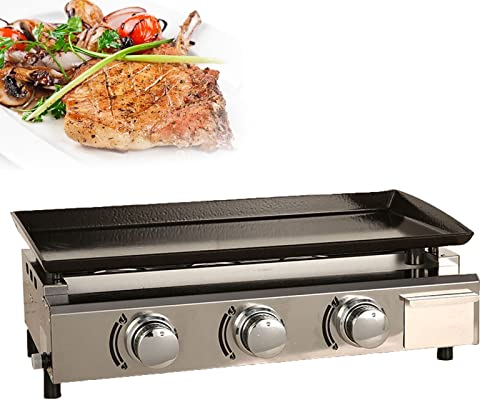 Plancha a Gas, Hierro Fundido, Quemadores de Acero Inoxidable, Distribución Uniforme de Calor, Temperatura hasta 350°C, Barbacoa Exterior, Gran Superficie de Cocción, para Cocina Industrial,#3