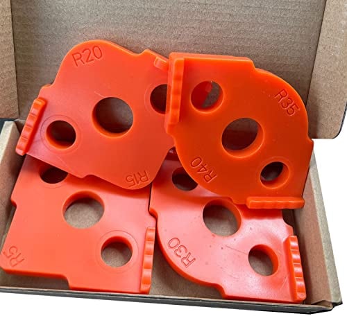 4Pcs Radius Jig Router Templates, Radius Quick Jig for Woodworking, Routing Rounded Corners Bit Templates R10 R15 R20 R25 R30 R35 R40